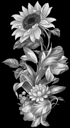 Цветочная композиция 012 (подсолнух и тюльпаны) 