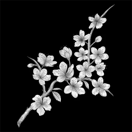 Цветочная ветка 066 (вишня) 