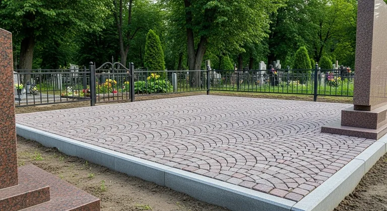 Гранитная плитка ёлочкой на участке, образец ПМ021 в Альметьевске