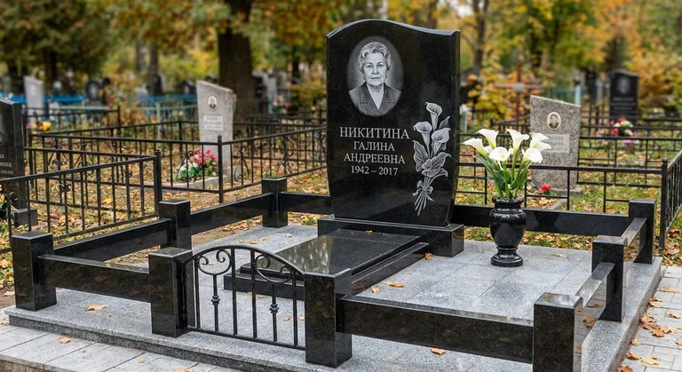 Памятник с гравировкой калл — выполненная работа «Никитина» в Альметьевске