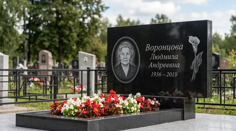 Памятник с гравировкой калл — выполненная работа «Воронцова» в Альметьевске