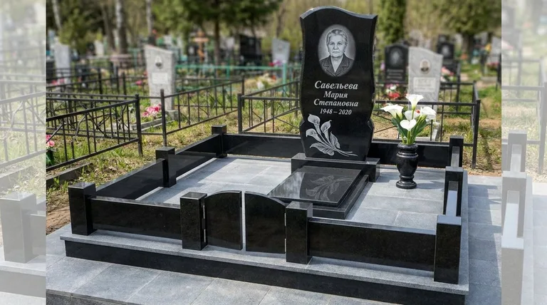 Памятник с гравировкой калл — выполненная работа «Савельева» в Альметьевске