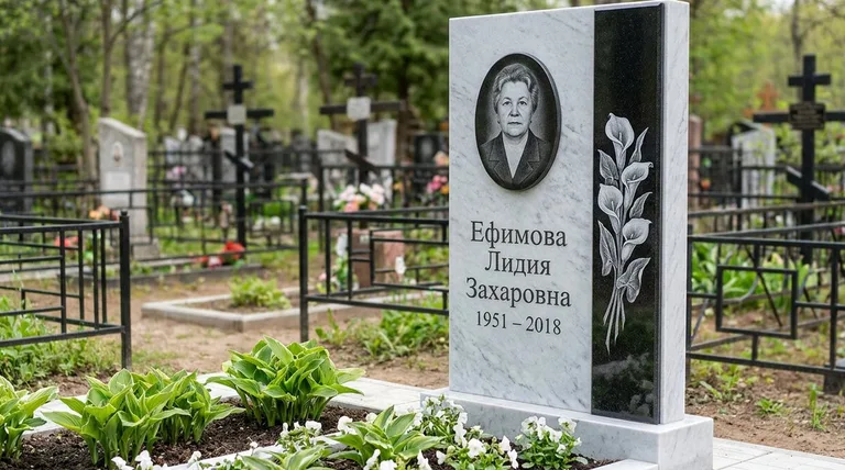 Памятник с гравировкой калл — выполненная работа «Ефимова» в Альметьевске