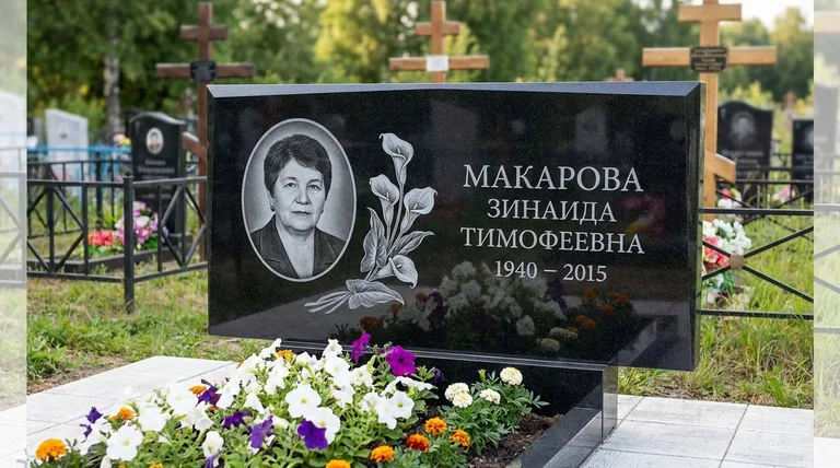 Памятник с гравировкой калл — выполненная работа «Макарова» в Альметьевске
