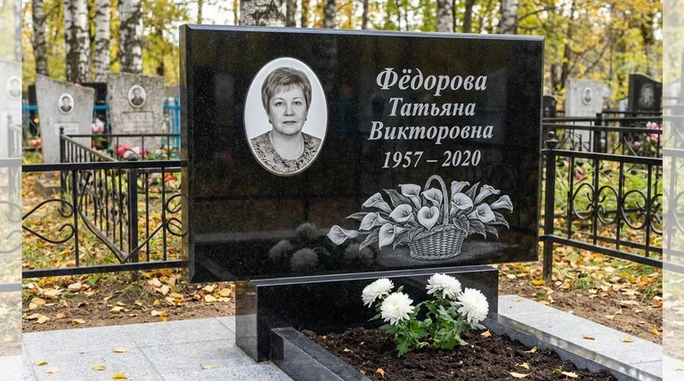 Памятник с гравировкой калл — выполненная работа «Фёдорова» в Альметьевске