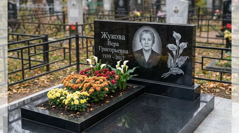 Памятник с гравировкой калл — выполненная работа «Жукова» в Альметьевске