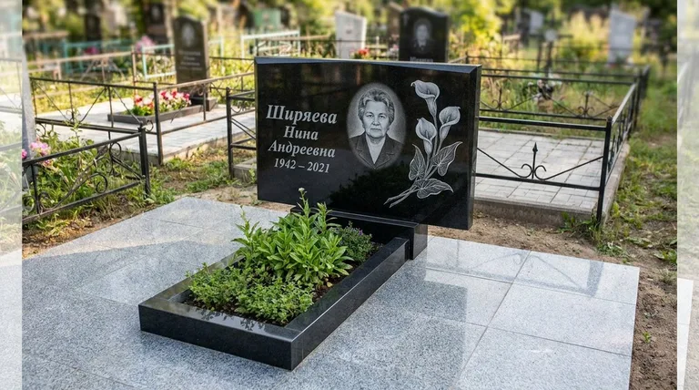 Памятник с гравировкой калл — выполненная работа «Ширяева» в Альметьевске