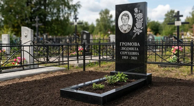 Памятник с гравировкой роз — выполненная работа «Громова» в Альметьевске