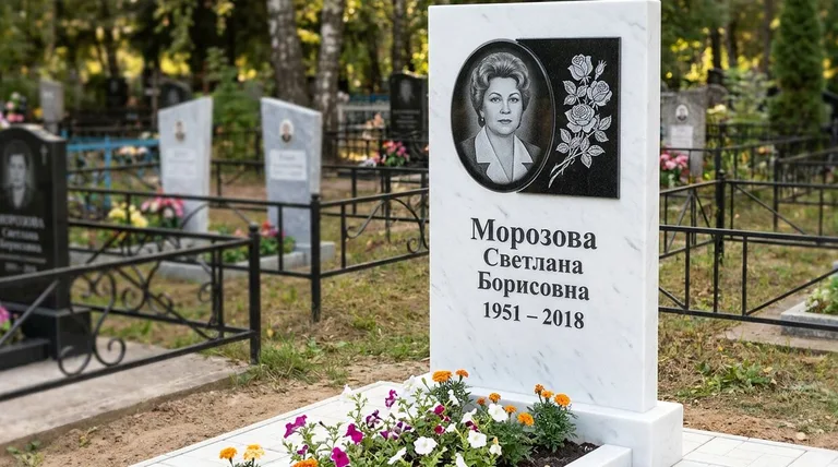 Памятник с гравировкой роз — выполненная работа «Морозова» в Альметьевске