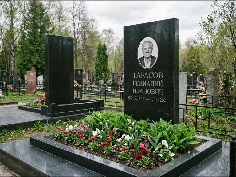 Керамический портрет на габбро-диабазе в Альметьевске