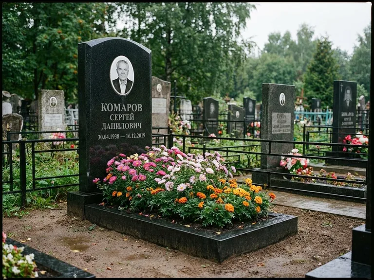 Портрет на керамике — семейный памятник в Альметьевске