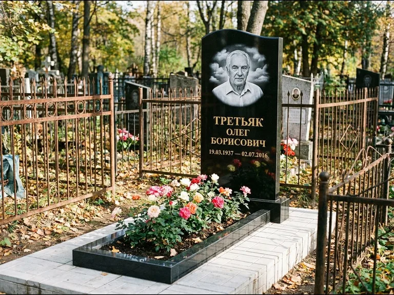 Гравировка портрета на чёрном граните — выполненная работа 23 в Альметьевске