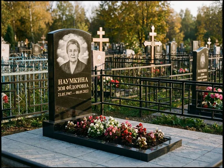 Гравировка портрета на чёрном граните — выполненная работа 30 в Альметьевске