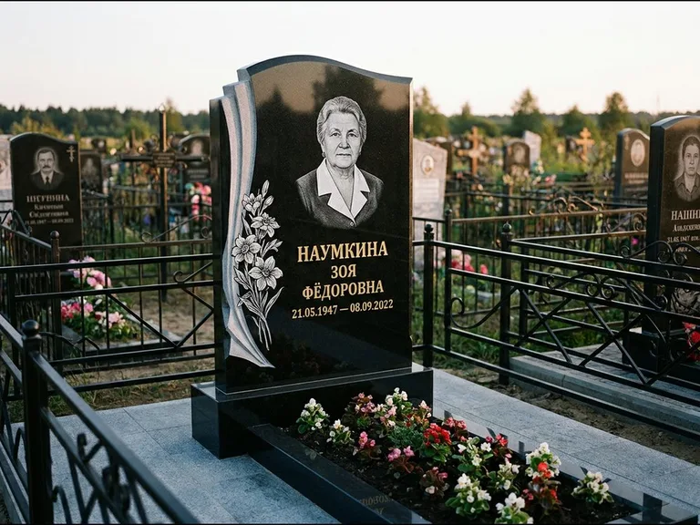 Гравировка портрета на чёрном граните — выполненная работа 6 в Альметьевске