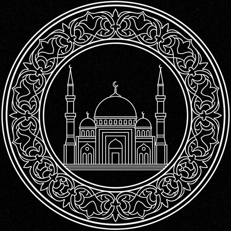Эскиз: В медальоне — круглый медальон с восточным кантом в Альметьевске