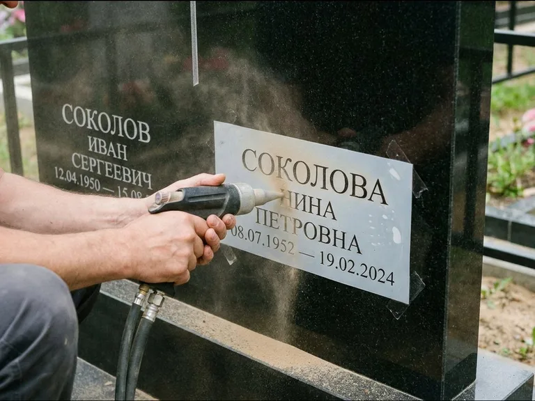 Догравировка ФИО и дат — гравировка с выездом на кладбище в Альметьевске
