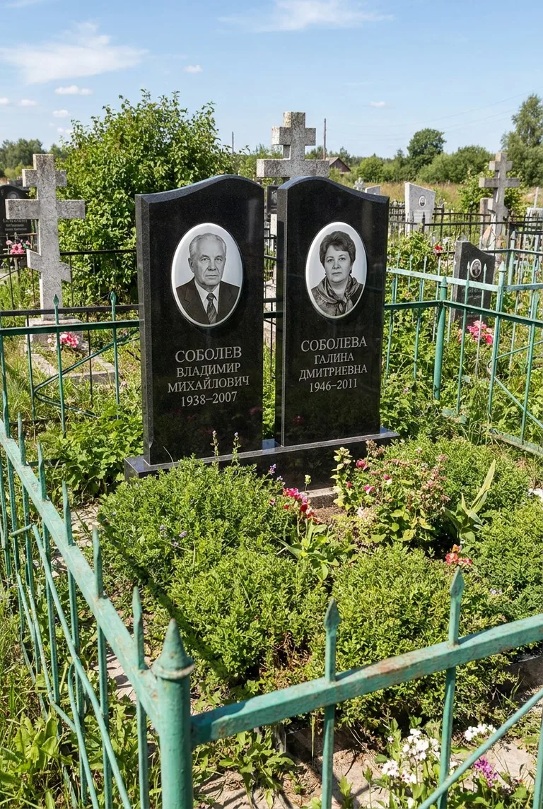 Семейный памятник на Широкореченском кладбище