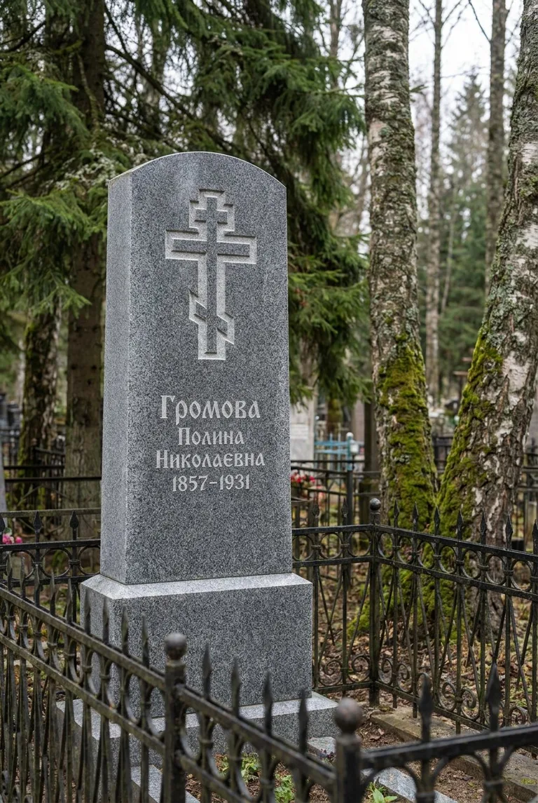 Мраморный памятник классической формы на Волковском кладбище