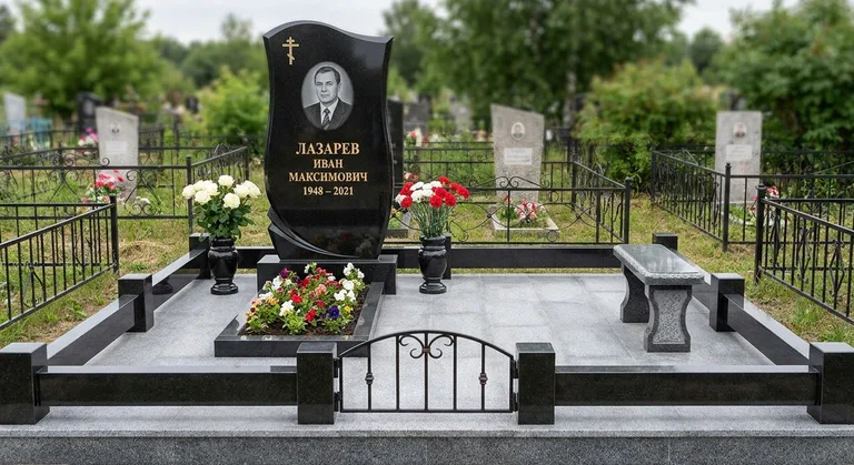 Гранитный памятник с портретом, Памятники мастерской «Мастер Каменев» на кладбищах Нижнего Новгорода