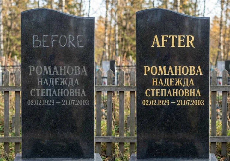 Заделка трещин и полировка гранита: до и после в Альметьевске