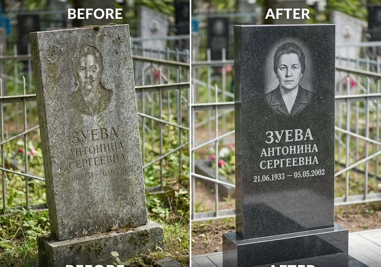 Восстановление сколов кромки гранита: до и после в Альметьевске