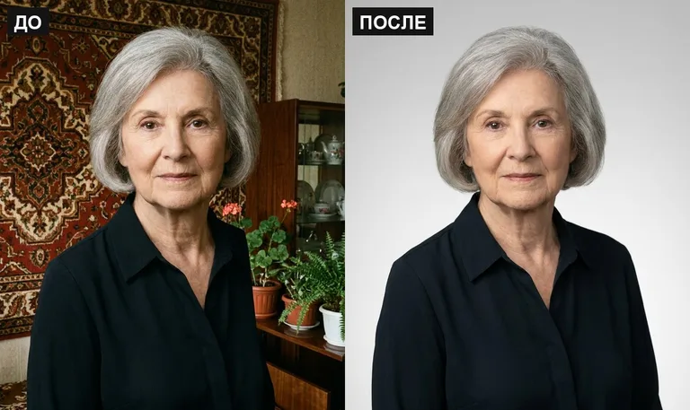 Ретушь фото на памятник — замена фона: до и после в Альметьевске