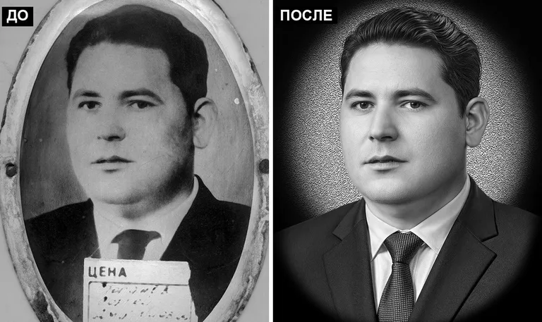 Ретушь фото на памятник — реставрация фотографии: до и после в Альметьевске