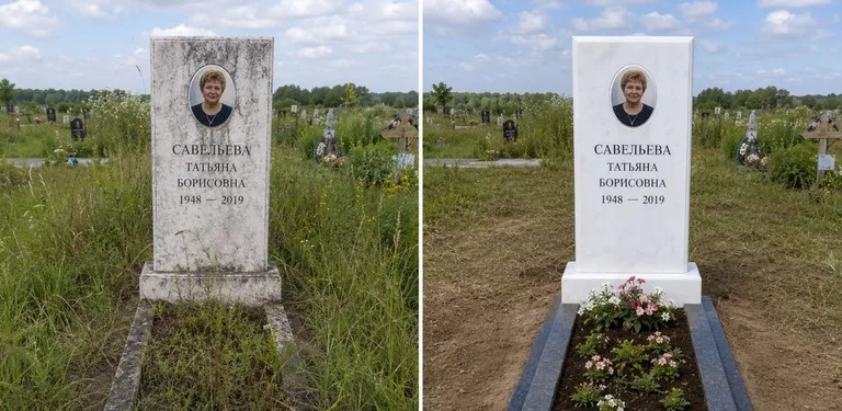 Диптих №21: кованая оградка с пиками — очищена от ржавчины, подкрашена чёрным в Альметьевске