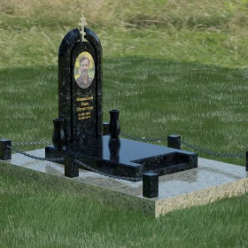 Комбинированный памятник с крестом - П059