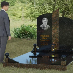 Гранитный вертикальный памятник - П068