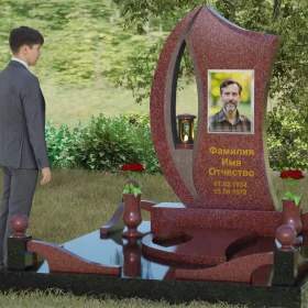Гранитный вертикальный памятник - П078
