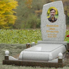 Комбинированный вертикальный памятник светский - П121