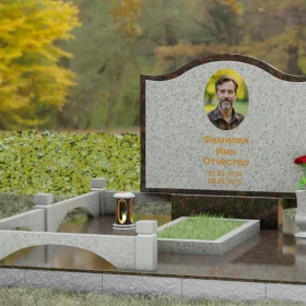 Горизонтальный комбинированный памятник светский - П157