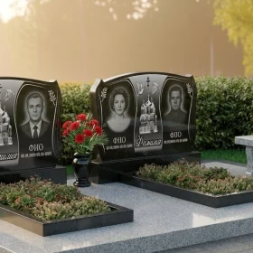 Православный гранитный памятник для двоих - ПН071