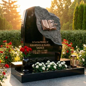 Комбинированный элитный светский памятник - ПН195