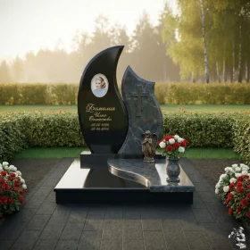 Комбинированный православный памятник для одного - ПН241