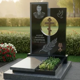 Православный вертикальный гранитный памятник - ПН329