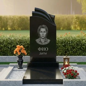 Гранитный мемориальный комплекс светского стиля для одного - ПН445