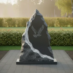 Гранитный вертикальный памятник светский для мемориала - ПН501