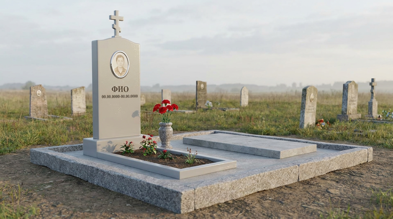 Пример дизайна: Памятник из полимера с крестом