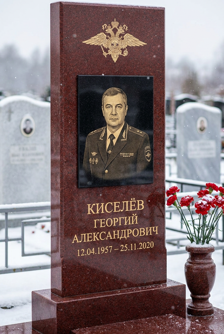 Пример дизайна: Памятник сотруднику МВД из красного гранита