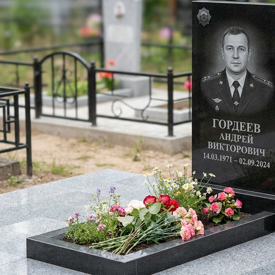Памятник офицеру полиции с кокардой