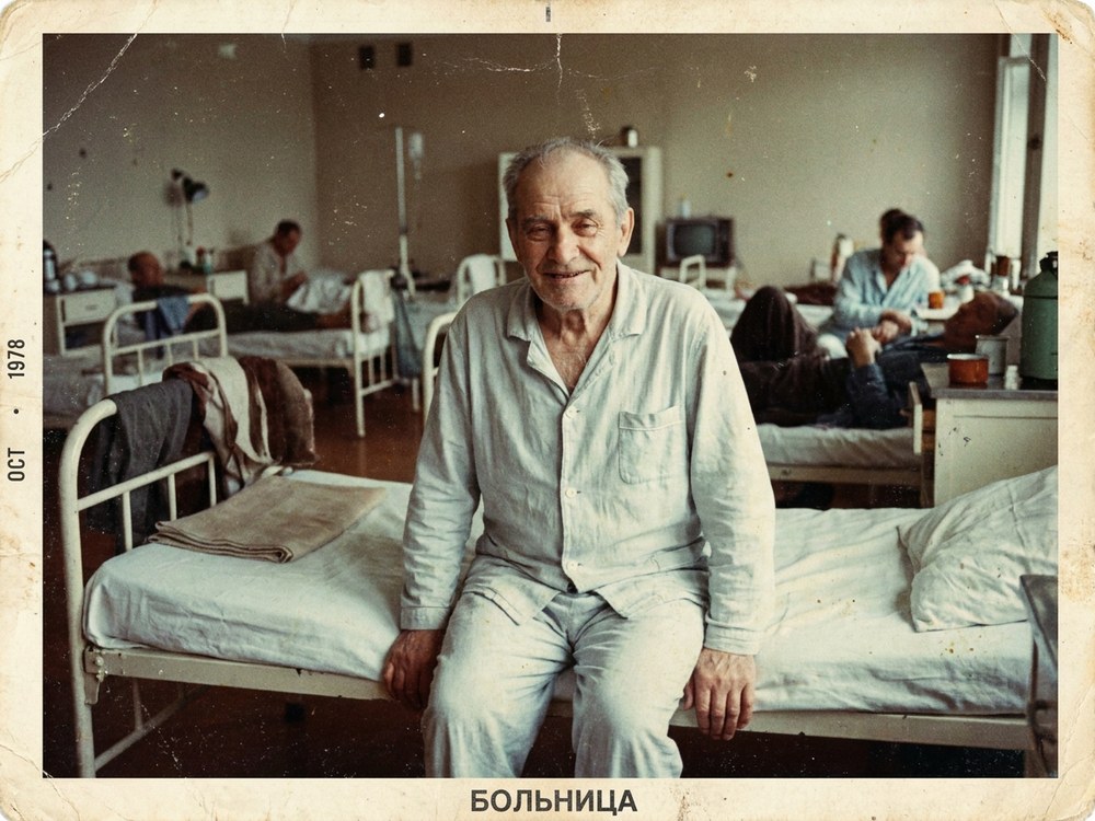 Снимок в больничной одежде — исходник для обработки