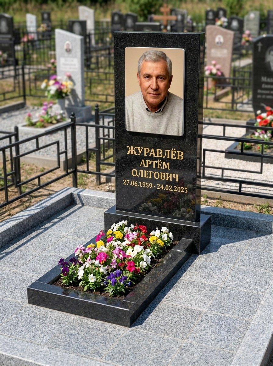 Портрет на памятнике в Альметьевске — Выцветшее фото восстановили — керамогранит 180×240 мм
