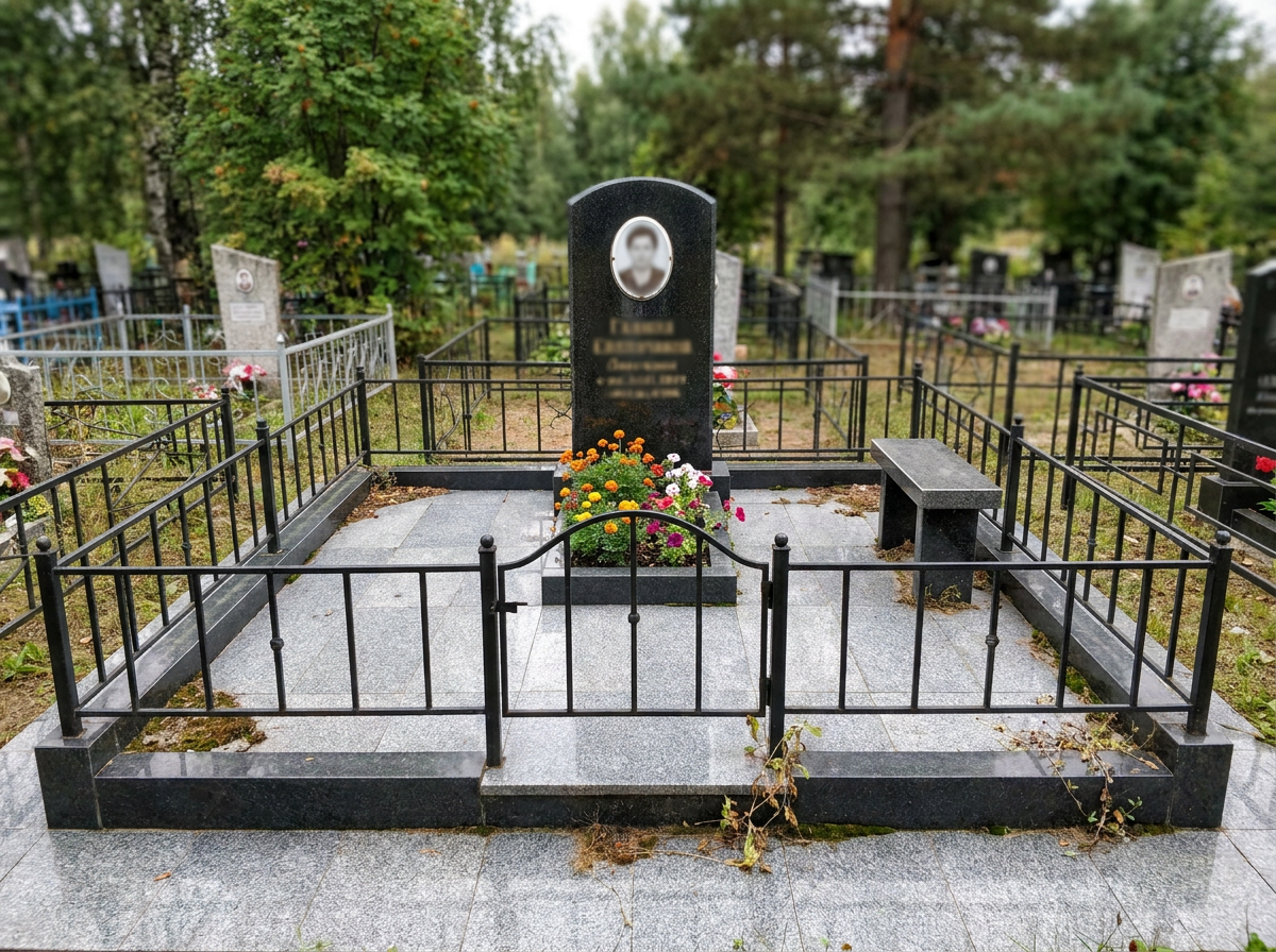 Благоустройство могилы в Альметьевске — пример 3